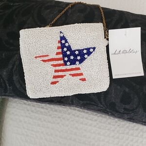 Beaded Star Wristlet- Red, White, and Blue